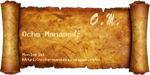 Ochs Manassé névjegykártya